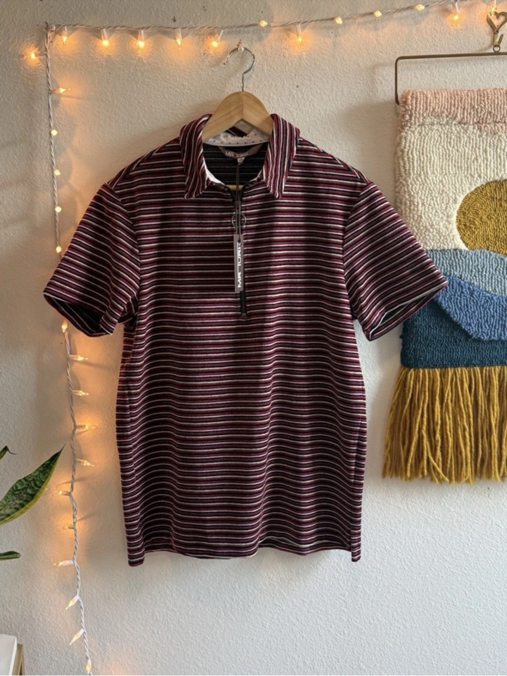 NWT Mr Turk Knit Lester Cotton Striped Resort Vacation Luxury Retro Polo Shirt M